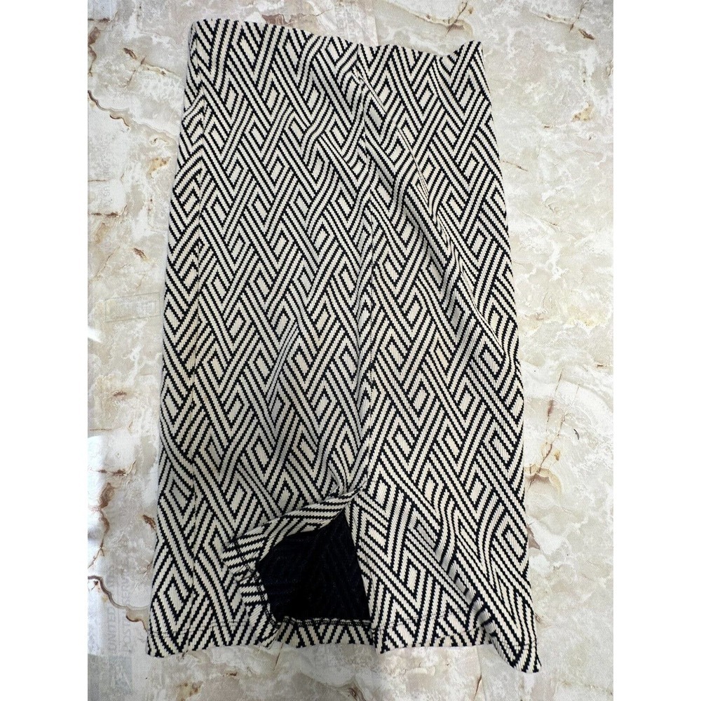 Zara Stretch Modern Geometric‎ Midi Pencil Skirt size M - Picture 3 of 6